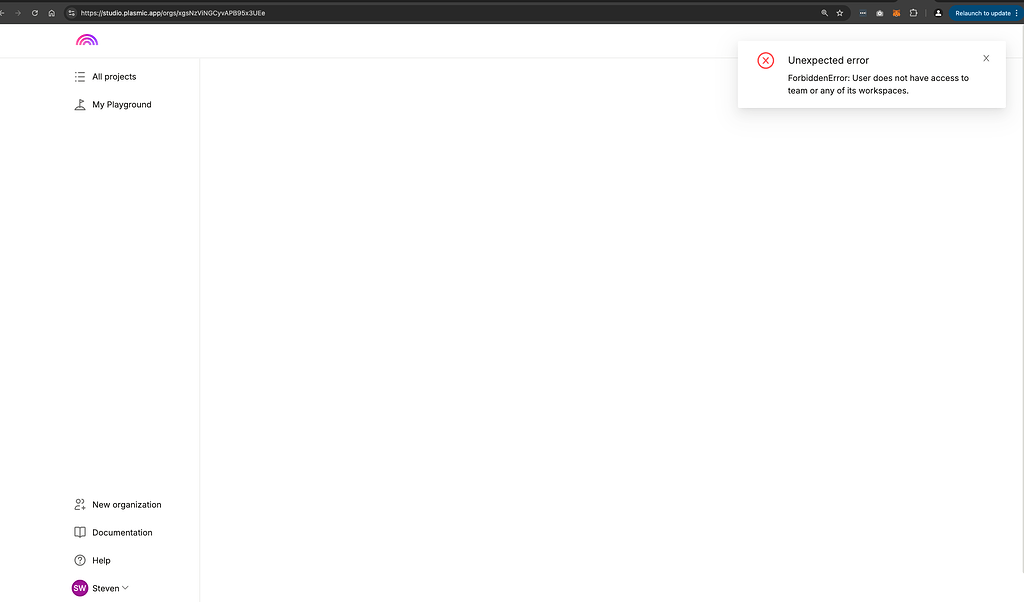 Error when clicking organization invite Link - Issues - Plasmic Community
